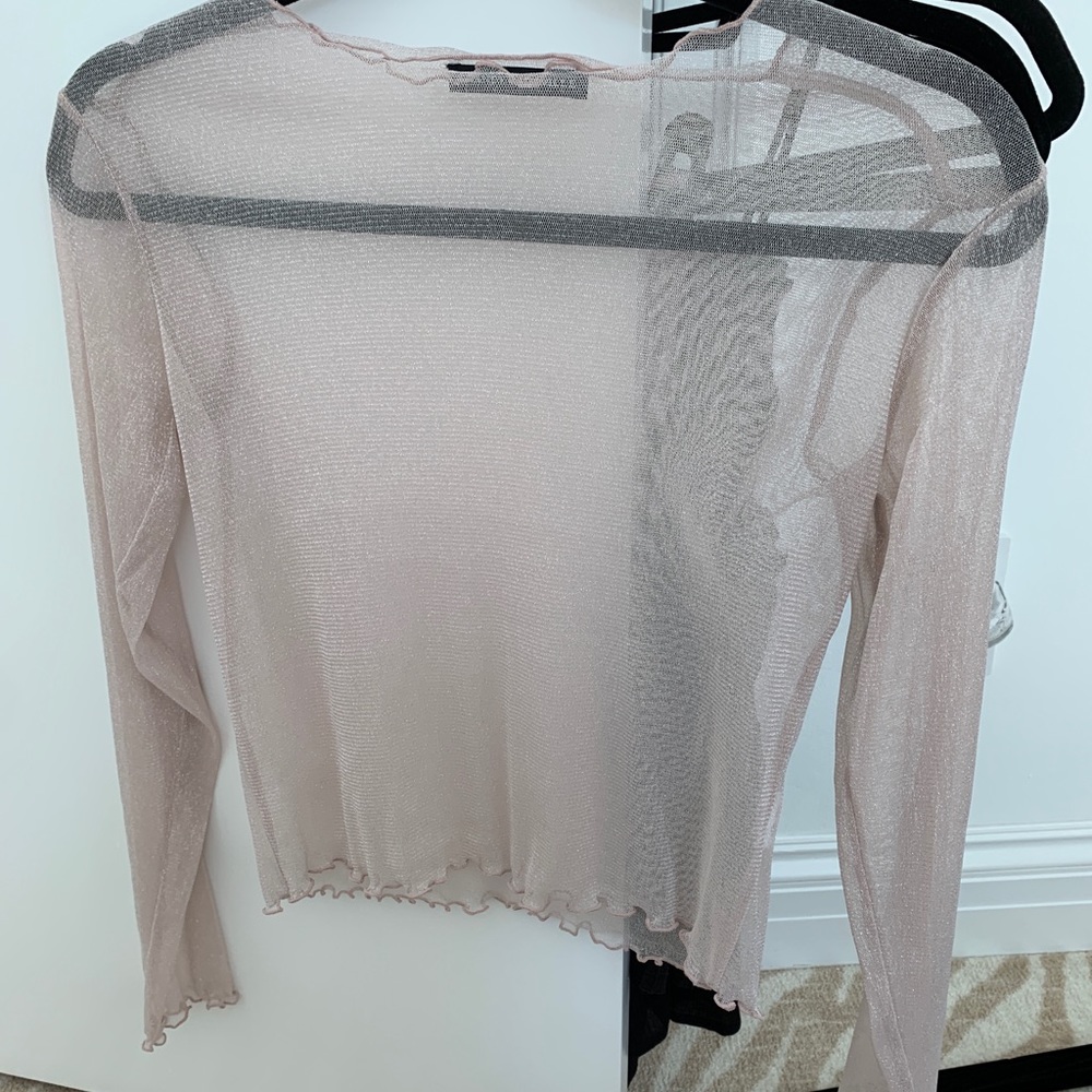 Brandy Melville Sheer Sparkly Top